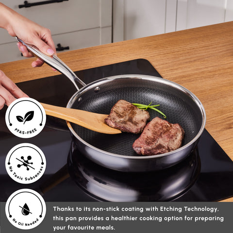 Karaca 3Ply Stainless Steel Guardian 7-Piece Non-Stick Induction Cookware Set, Silver