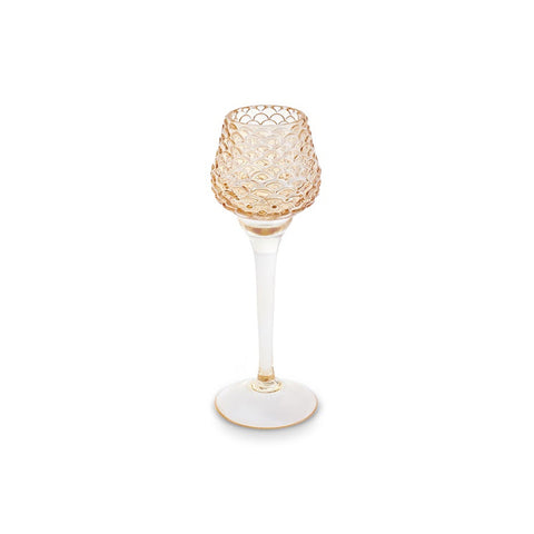Karaca Home Pinecone Footed Candle Holder, Amber, 8x8x21.5cm