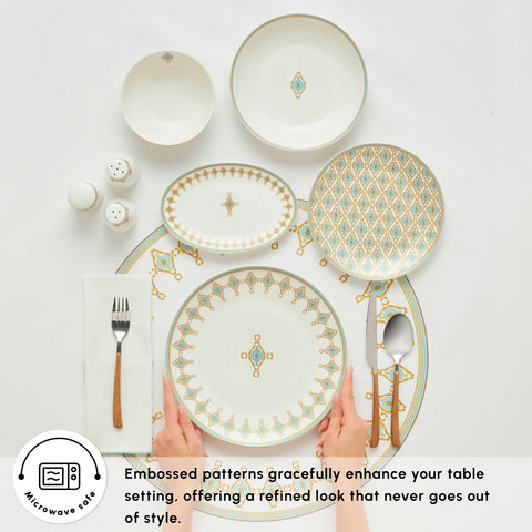 Karaca Forever Bone China Dorothy, 53-Piece Dinner Set for 12 People, Gold