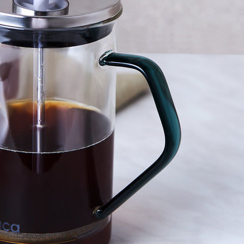 Karaca Coffee Bean Borosilicate Glass French Press, Cool Green, 800ml