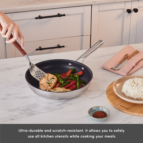 Karaca Plasma Steel 3Ply 7-Piece Non-Stick Induction Cookware Set, Silver