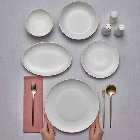 Emsan Forever Bone Arte 53-Piece Dinner Set for 12 People