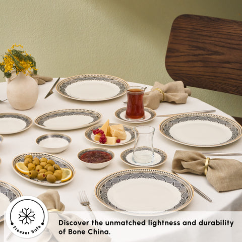 Karaca Bone China Globe 26-Piece Serveware Set for 6 People, Multi