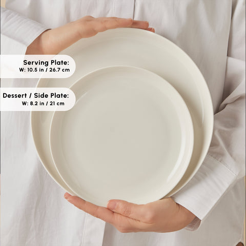 Karaca Streamline Remi Bone China 24-Piece Dinner Set for 6 People, White