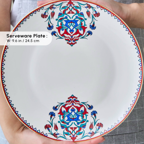 Karaca Bone China Nakkaş 26-Piece Serveware Set for 6 People, Multi