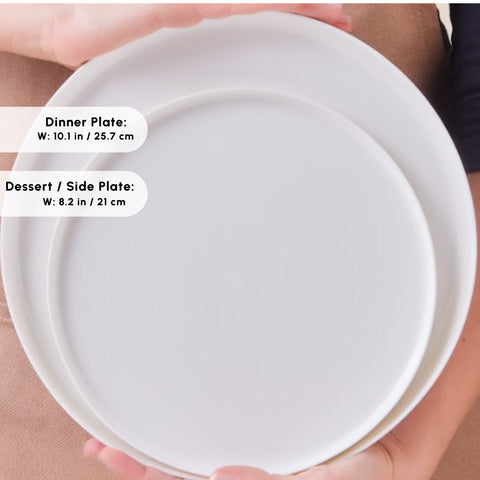 Karaca Earth Collection Matte Glaze 55-Piece Porcelain Dinner Set for 12 People, White