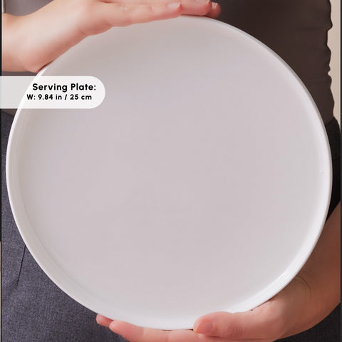 Karaca Stream Bone China Sunset 34-Piece Serveware Set for 6 People, White