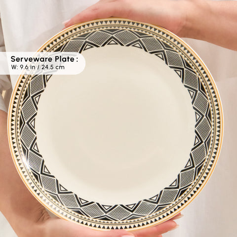 Karaca Bone China Globe 26-Piece Serveware Set for 6 People, Multi