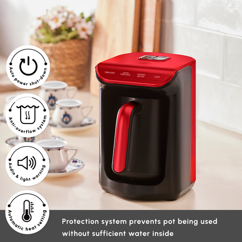 Karaca Hatır Köz Milky Turkish Coffee Maker, 535W, Imperial Red