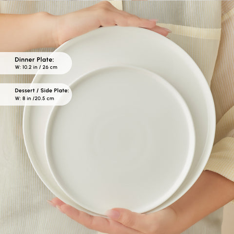 Karaca Forever Bone China Pablito 53-Piece Dinner Set for 12 People, White