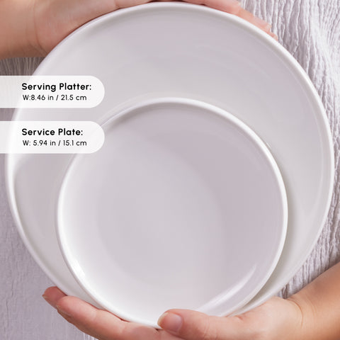 Karaca Stream Pure Cordelia 20-Piece Porcelain Serveware Set for 6 People, White