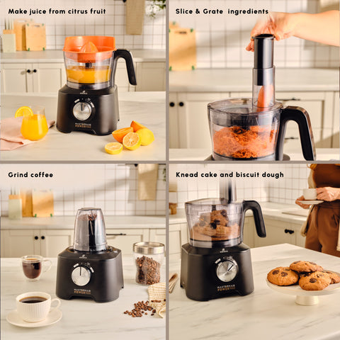 Karaca Mastermaid Power Multifunctional 11 in 1 Food Processor Set, 2500W, Black Silver