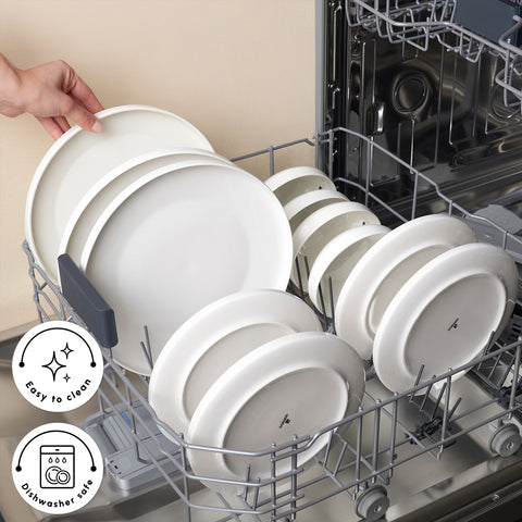 Karaca Stream Bone China Saturn 12-Piece Dinner Set for 4 People, White