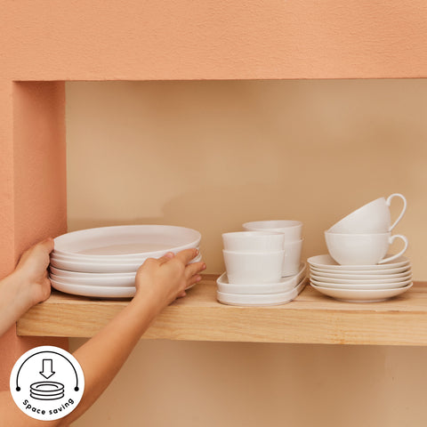 Karaca Stream Pure Favaro 38-Piece Serveware Set for 6 People, White