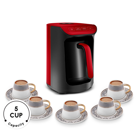Karaca Hatır Köz Milky Turkish Coffee Maker, 535W, Imperial Red