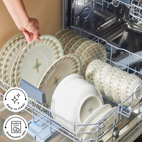 Karaca Forever Bone China Dorothy, 53-Piece Dinner Set for 12 People, Gold