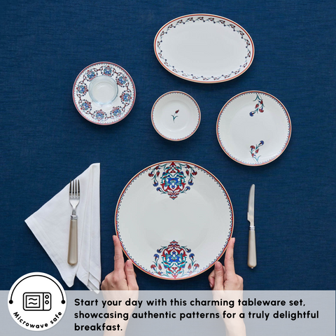 Karaca Bone China Nakkaş 26-Piece Serveware Set for 6 People, Multi