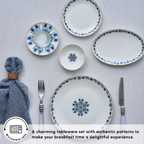 Karaca Bone China İznik 26-Piece Serveware Set for 6 People, Multi