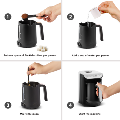 Karaca Hatır Köz Milky Turkish Coffee Maker, 535W, White