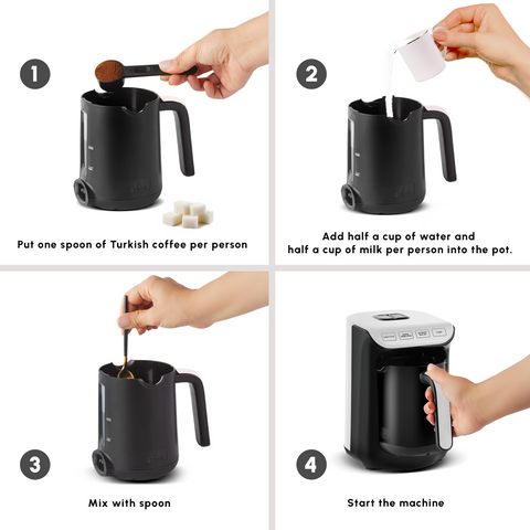 Karaca Hatır Köz Milky Turkish Coffee Maker, 535W, White