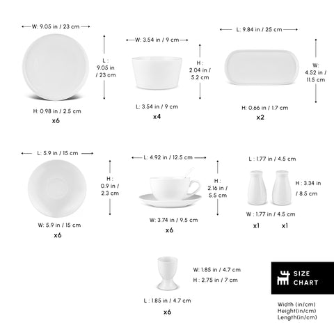 Karaca Stream Pure Favaro 38-Piece Serveware Set for 6 People, White