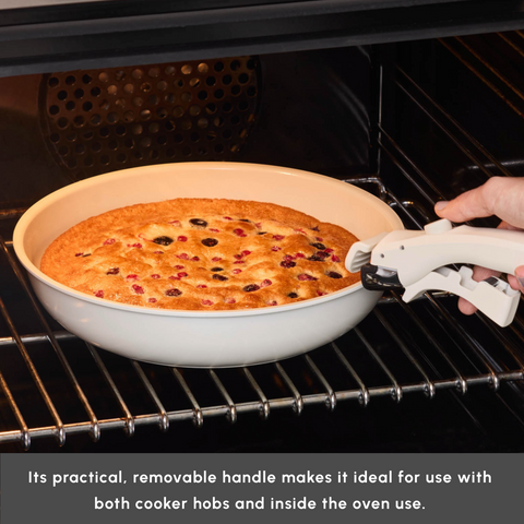 Karaca Ceramica Comfort 6-Piece Induction Non-Stick Detachable Cookware Set, Cream