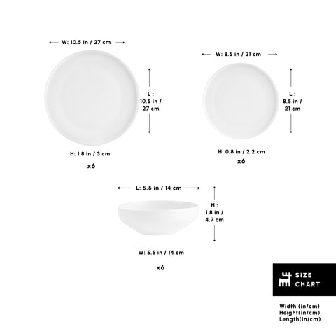 Karaca Stream Bone China Saturn 12-Piece Dinner Set for 4 People, White