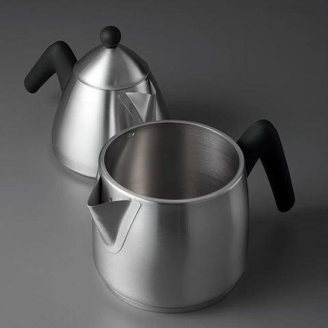 Karaca Jumbo Stainless Steel Induction Matte Teapot, 2+1L, Black