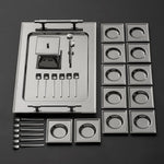 Jumbo New 9100 28-Piece Stainless Steel Square Tea Set, Silver