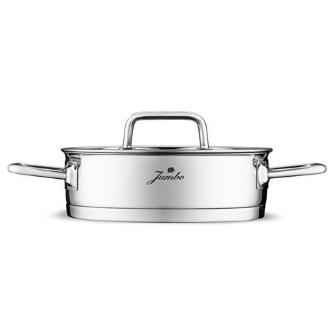 Jumbo New Assos 6-Piece Stainless Steel Frying Pan Set, Silver