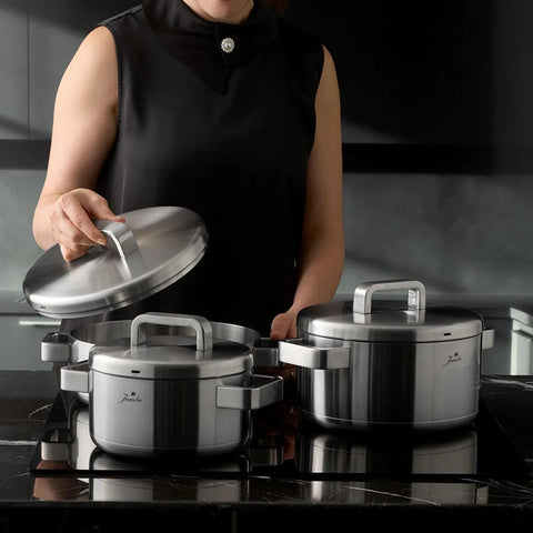 Jumbo Monaco 8-Piece 3ply Stainless Steel Induction Cookware Set, Silver