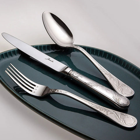 Jumbo 9700 84-Piece Stainless Steel Cutlery Set for 12 People, Silver