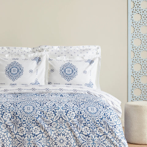 Karaca Home Ida 100% Turkish Cotton Duvet Cover Set, Double, Fuchsia