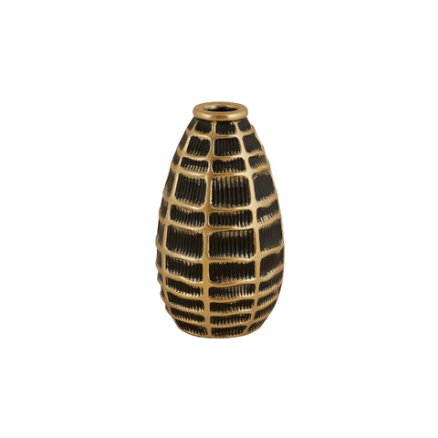 Karaca Felicie Vase, 11.5 x 9.9 cm, Black & Gold
