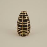 Karaca Felicie Vase, 11.5 x 9.9 cm, Black & Gold