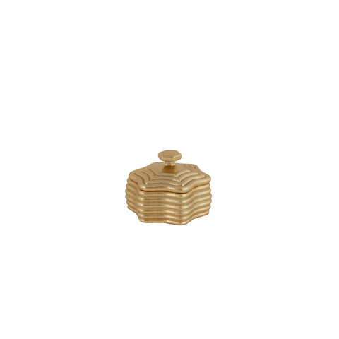 Karaca Vendi Decorative Box, 9.4 x 7.5 cm, Gold