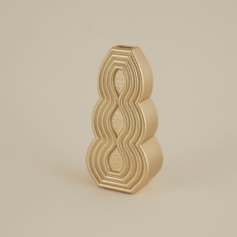 Karaca Vendi Vase, 11.5 x 7.5 x 23.5 cm, Gold