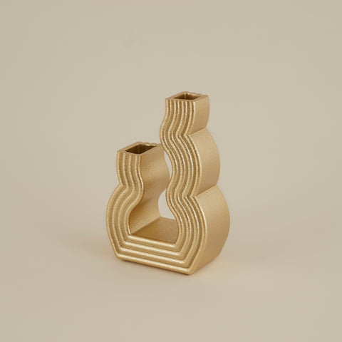 Karaca Vendi Vase, 13.5 x 7.5 x 20 cm, Gold
