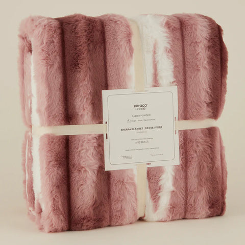 Karaca Rabbit Powder Sherpa Blanket, 150x200cm, Single, Powder