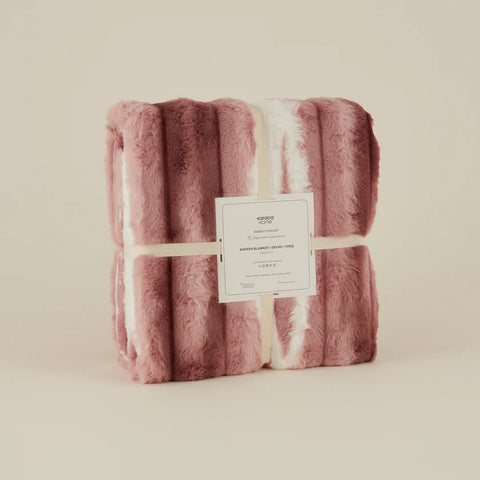 Karaca Rabbit Sherpa Blanket, 130x150cm, Single, Powder