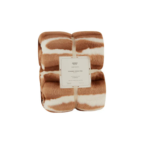 Karaca Rabbit Sherpa Blanket, 130x150cm, Single, Brown