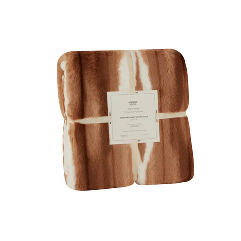Karaca Rabbit Sherpa Blanket, 150x200cm, Single, Brown