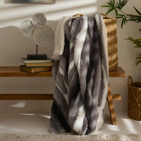 Karaca Rabbit Powder Sherpa Blanket, 130x150cm, Single, Grey