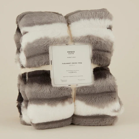 Karaca Rabbit Powder Sherpa Blanket, 130x150cm, Single, Grey