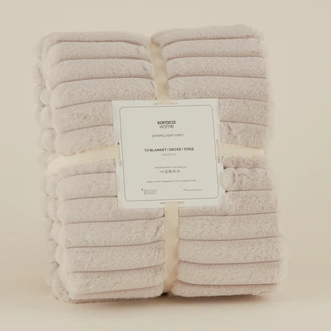 Karaca Rabbit Sherpa Blanket, 130x150cm, Single, Light Grey