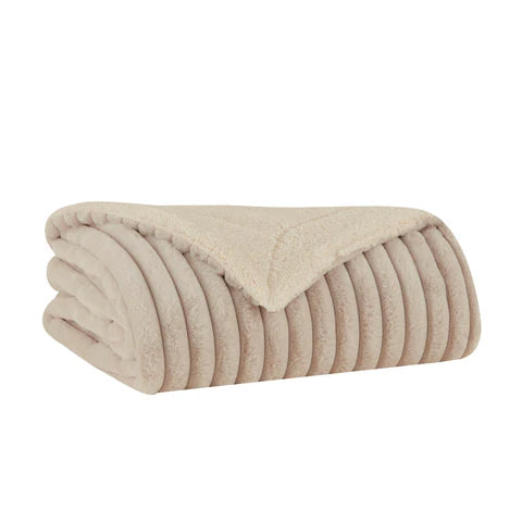 Karaca Rabbit Sherpa Blanket, 130x150cm, Single, Light Grey