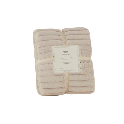Karaca Rabbit Sherpa Blanket, 130x150cm, Single, Light Grey