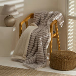 Karaca Rabbit Sherpa Blanket, 130x150cm, Single, Light Grey