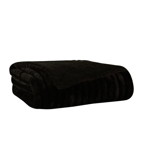 Karaca Rabbit Sherpa TV Blanket, Single, 130x150cm, Black