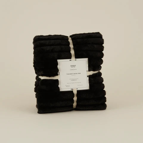 Karaca Rabbit Sherpa TV Blanket, Single, 130x150cm, Black
